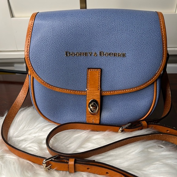 Dooney & Bourke Handbags - Dooney & Bourke Blue and Tan Crossbody Bag Pre-Loved